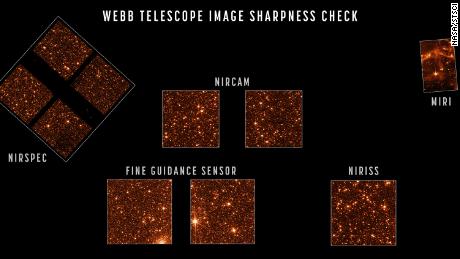Ambos instrumentos de Webb capturaron imágenes nítidas de estrellas en una galaxia vecina.