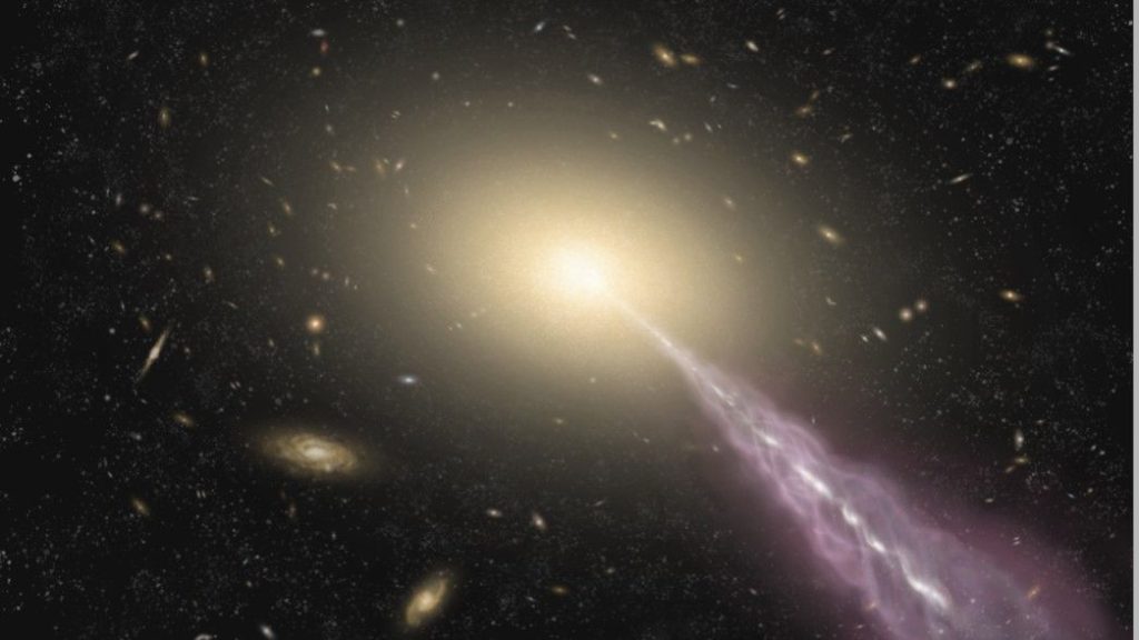 El débil resplandor de radio de miles de años luz alrededor del cuásar más cercano