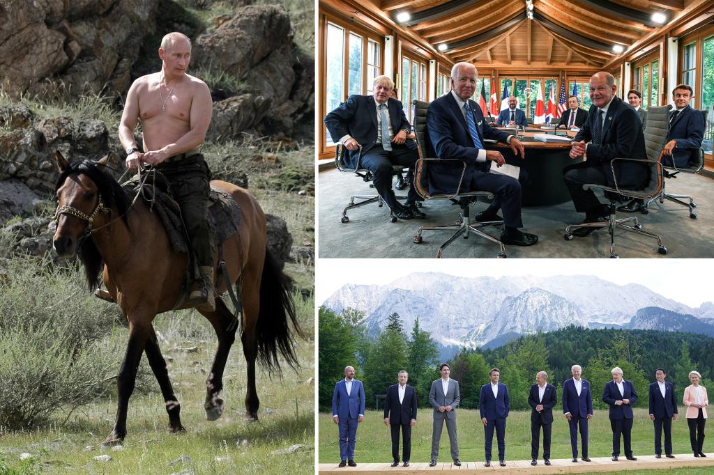 Los líderes del G7 se burlan de Vladimir Putin por la foto de montar a caballo sin camisa