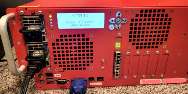 Redditor adquiere el servidor de caché cerrado de Netflix con 262 TB de almacenamiento