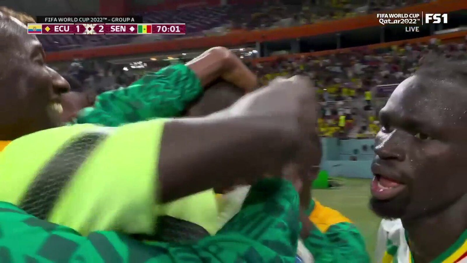 El senegalés Kalidou Coulibaly marca el gol contra Ecuador en el minuto 70 