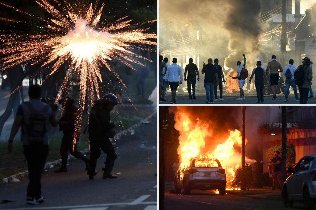 Manifestantes en Bolivia queman autos y chocan con policías tras detención del gobernador